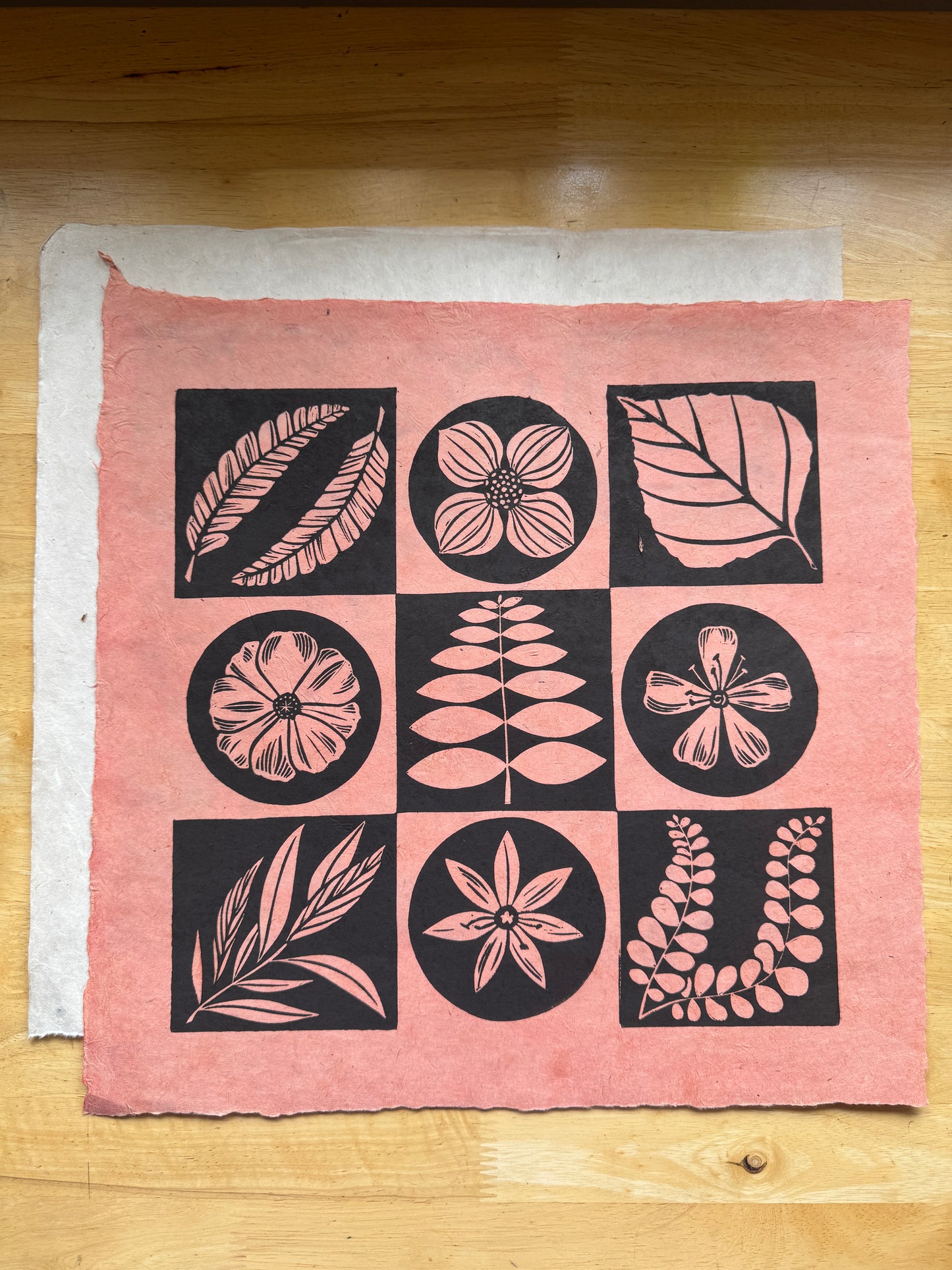 Alpine Flora Linocut Print