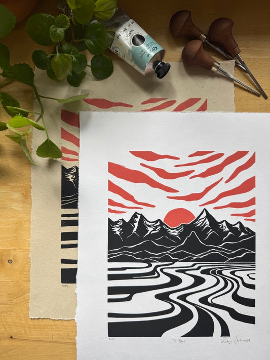 Framed 'K-Bay' print at Anchorage Distillery