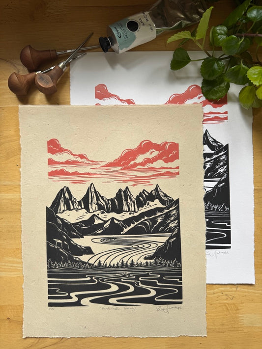 Framed 'Mendenhall Towers' Print at Alpenglow Coffeehouse