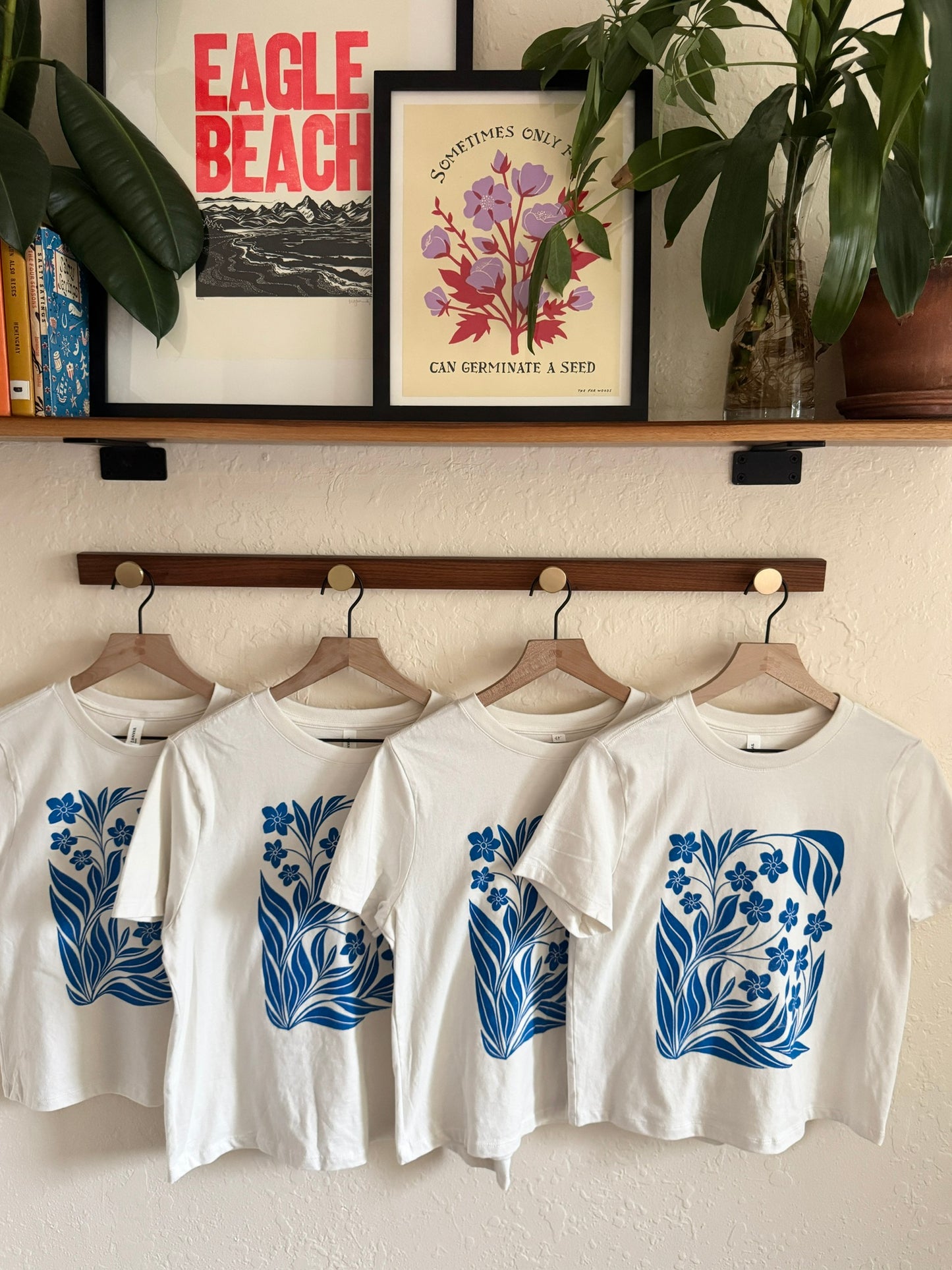 Forget-Me-Not tee • hand printed