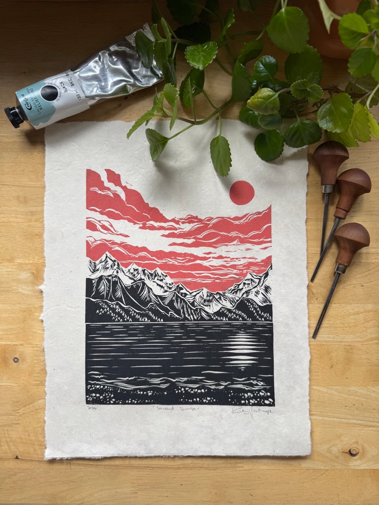 Seward Sunrise - pink and black