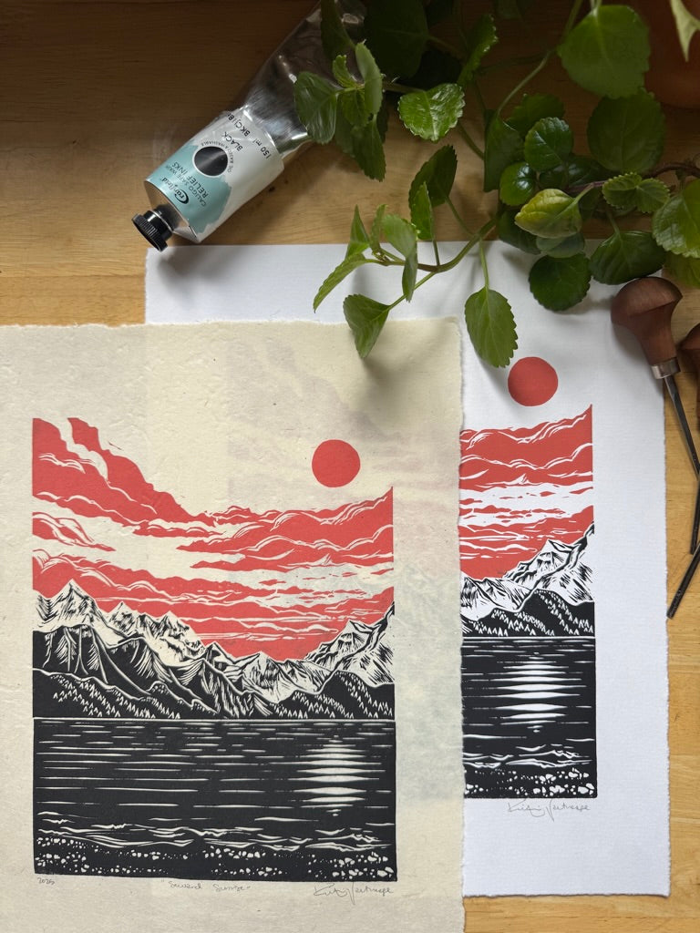 Framed 'Seward Sunrise' Print at Alpenglow Coffeehouse