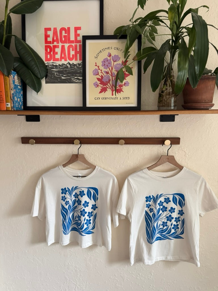 Forget-Me-Not tee • hand printed