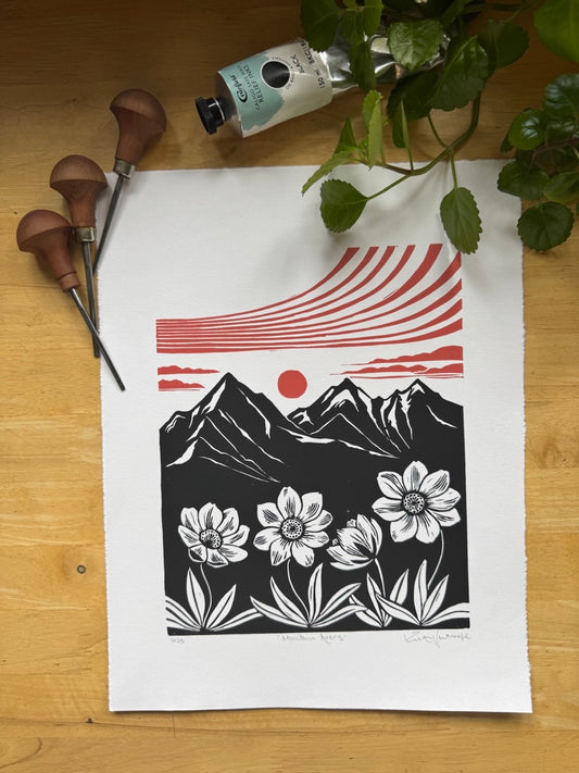 Framed 'Mountain Avens on Bird Ridge Viewpoint' print at Anchorage Distillery