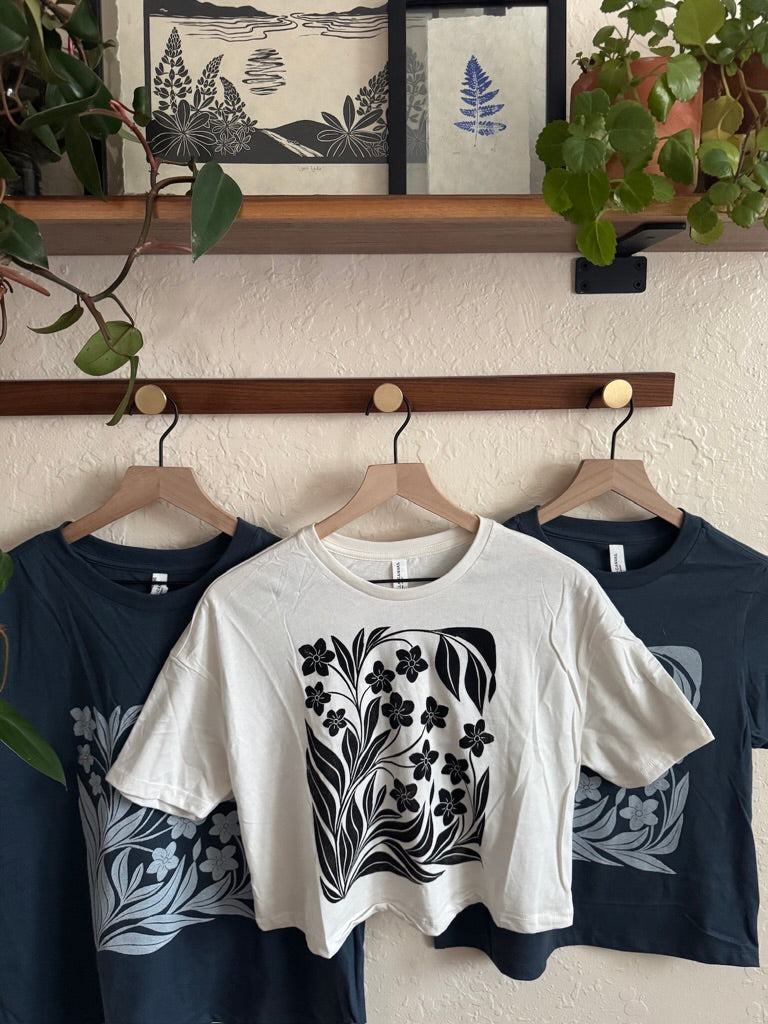 Forget-Me-Not hand printed tee