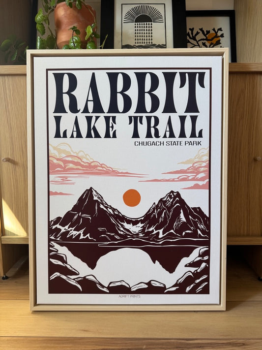 Framed Canvas 'Rabbit Lake' Print at SteamDot