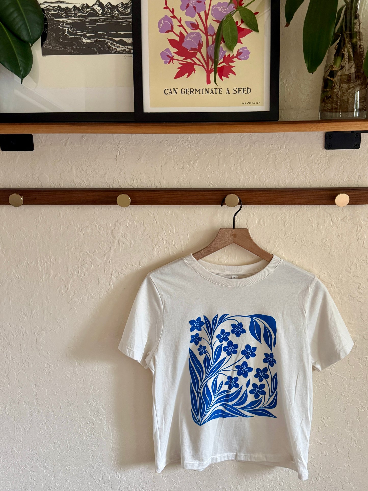 Forget-Me-Not tee • hand printed