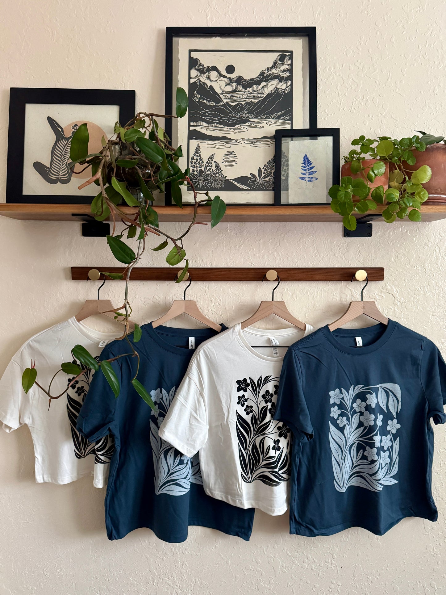 Forget-Me-Not hand printed tee