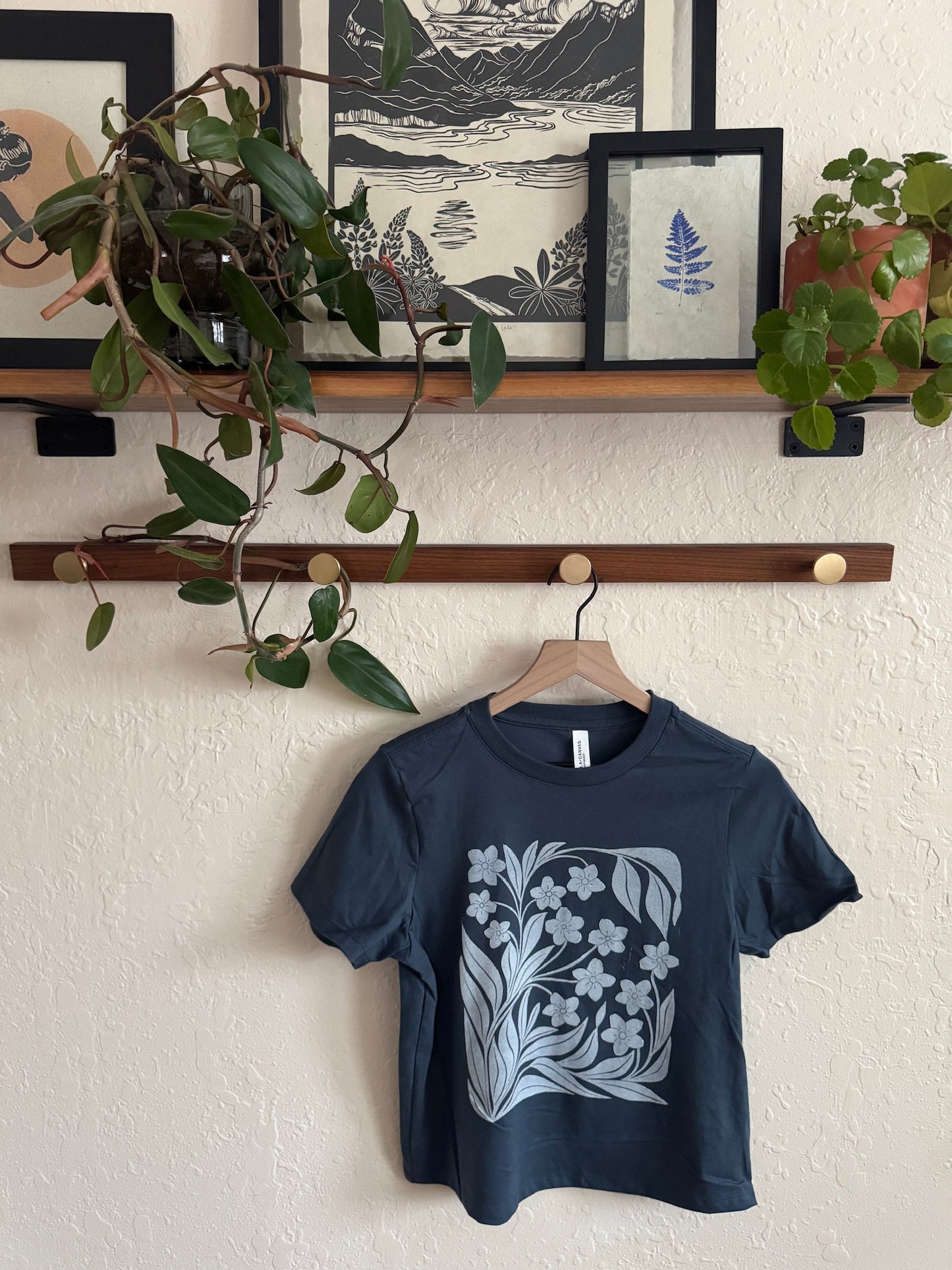 Forget-Me-Not hand printed tee