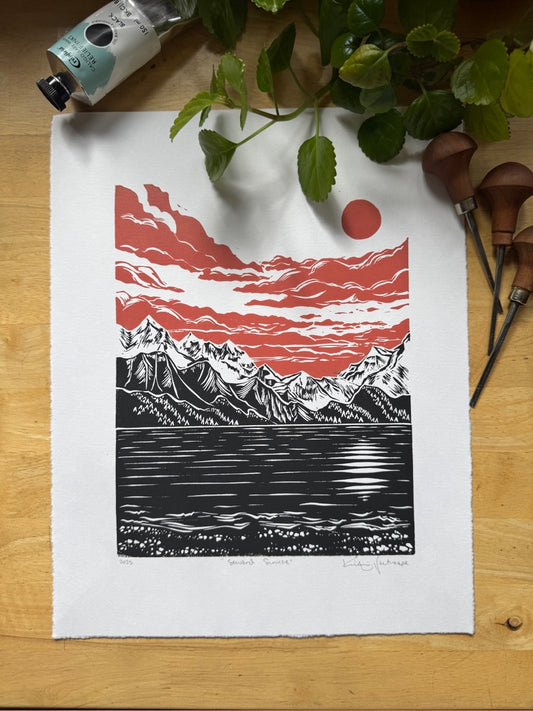 Seward Sunrise - pink and black