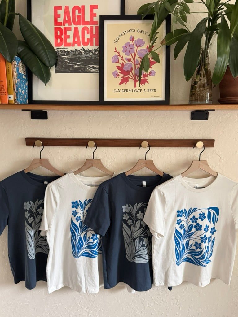 Forget-Me-Not tee • hand printed