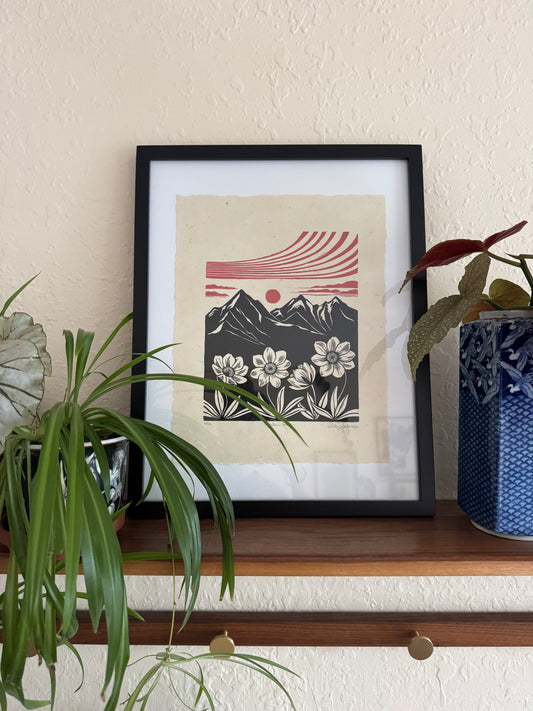 Framed 'Mountain Avens' Print at Alpenglow Coffeehouse