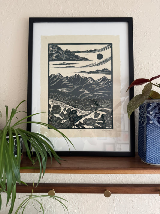 Framed 'Johnson Pass' Print at Alpenglow Coffeehouse