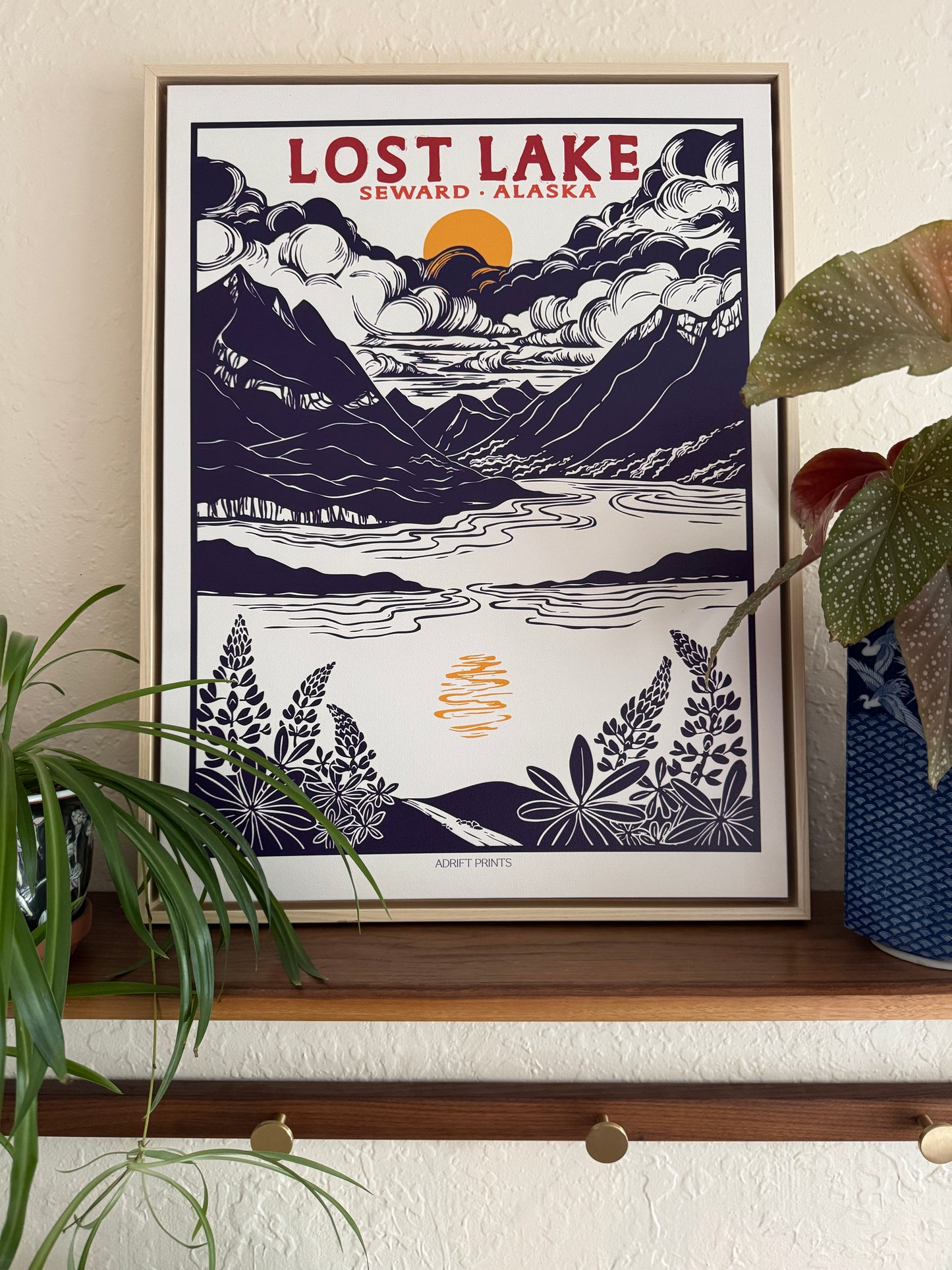 Framed Canvas 'Lost Lake' Print at Alpenglow Coffeehouse in Girdwood