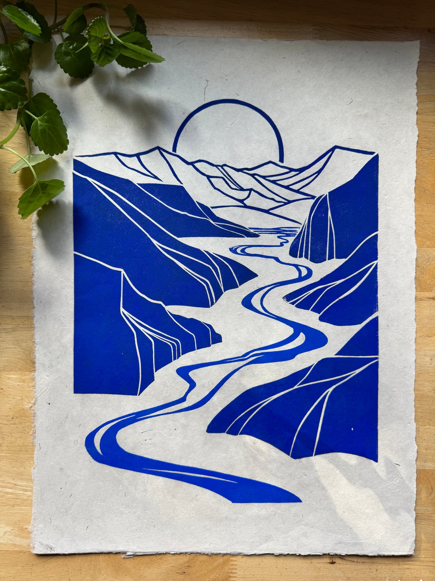 'Descent' ultramarine blue test prints- SALE 50% off