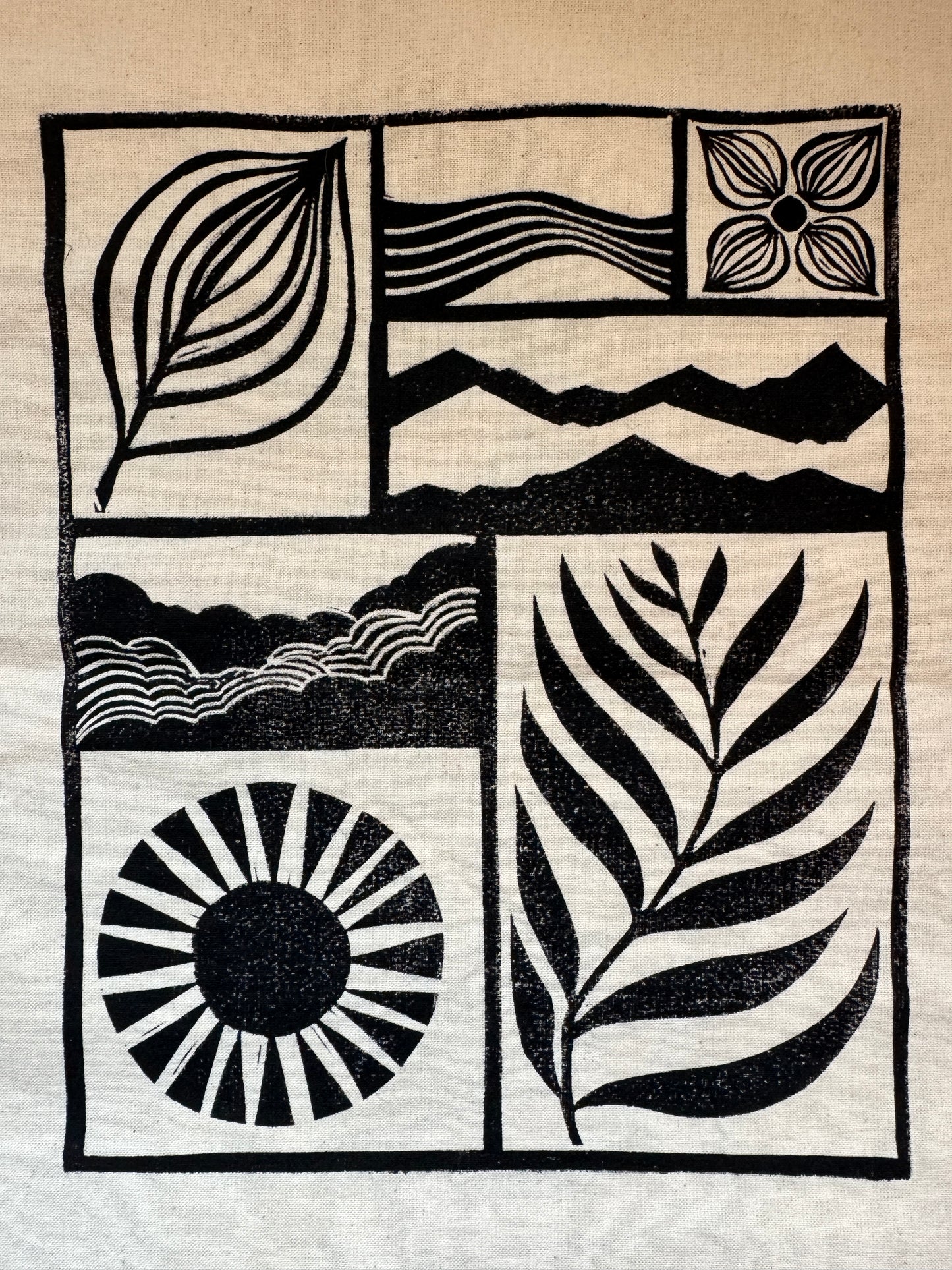 AK Elements hand-printed tote bag