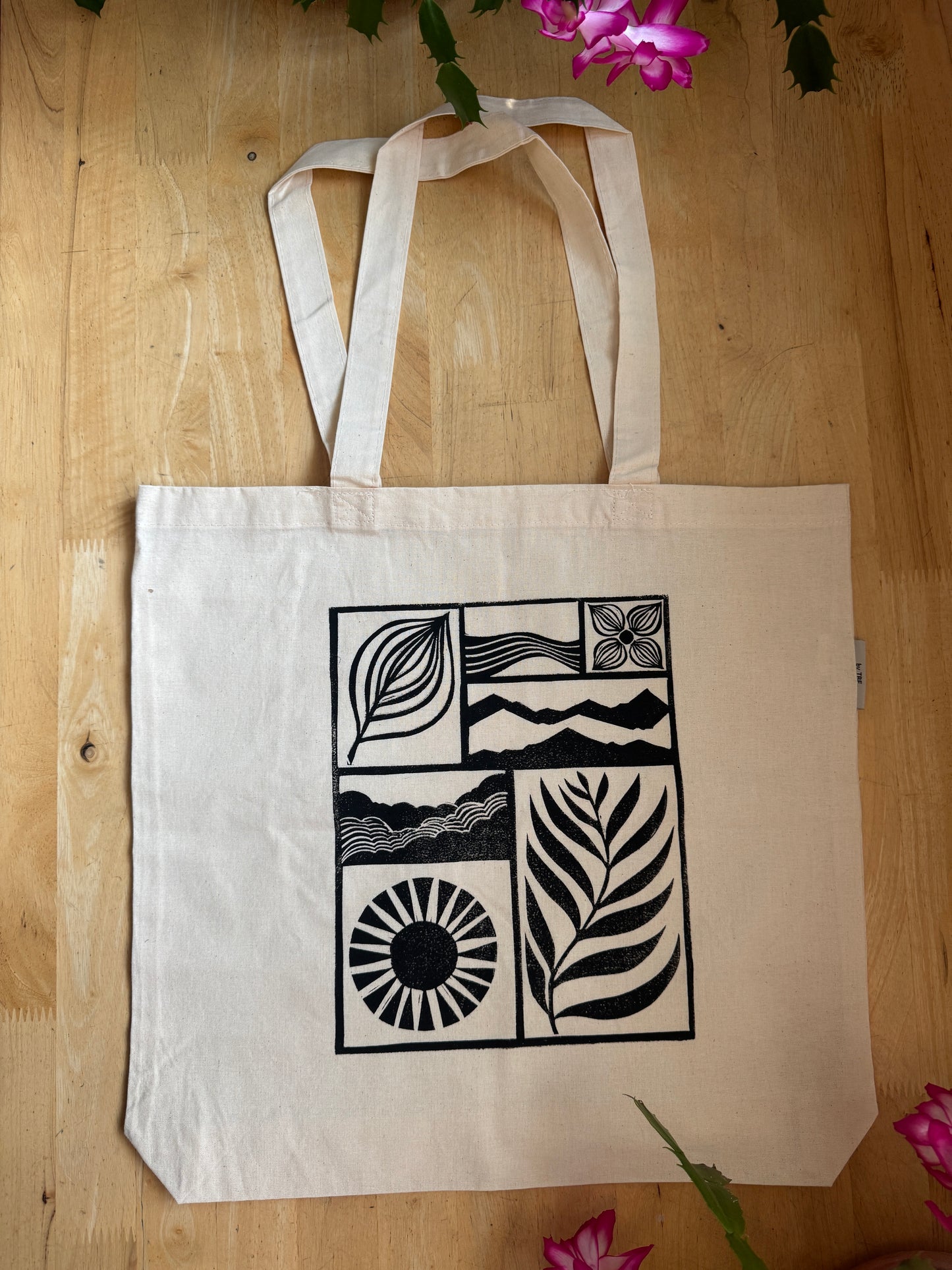 AK Elements hand-printed tote bag