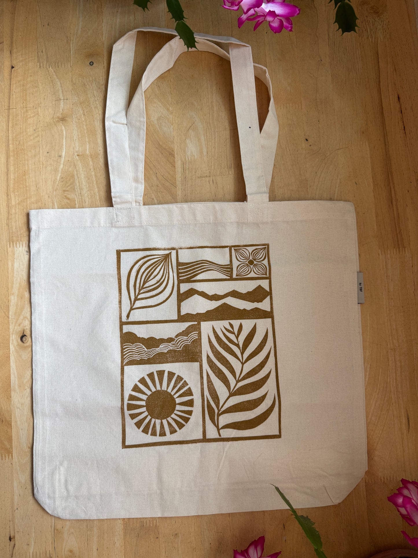 AK Elements hand-printed tote bag