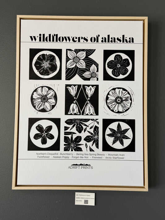 Framed Canvas 'Wildflowers of AK' Print at SteamDot