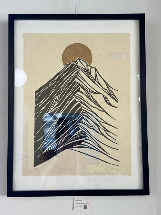 Framed Original Linocut 'Ascent' Print at SteamDot -SALE -