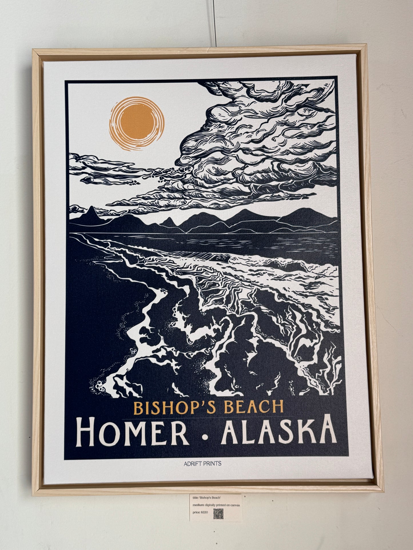 Framed Canvas 'Bishop's Beach' Print at SteamDot